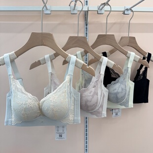 2026新款蕾丝无痕美背内衣女薄款防下垂收副乳小胸聚拢文胸胸罩