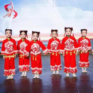 儿童喜庆舞蹈服开门红红红中国结福娃幼儿园元旦表演小看戏演出服