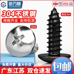 304不锈钢十字大扁头自攻螺丝扁头伞头圆头木螺钉加长M3M4M5M6M8