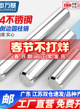 304不锈钢圆柱销加长款高精密定位销固定销轴实心销子销钉gb119