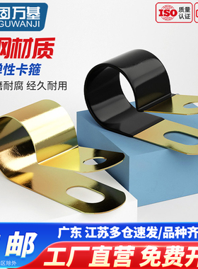 铁镀锌单管夹Q686F4浸塑R型弹簧性油管卡箍线卡固定理线金属夹子