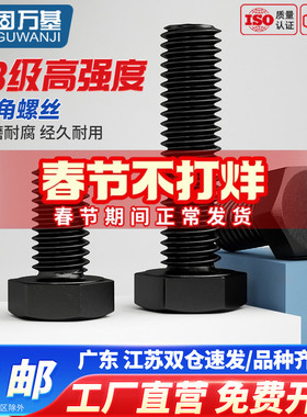 铁发黑高强度8.8级外六角螺丝钉机械黑色加长外六角螺栓M4M5M6M30