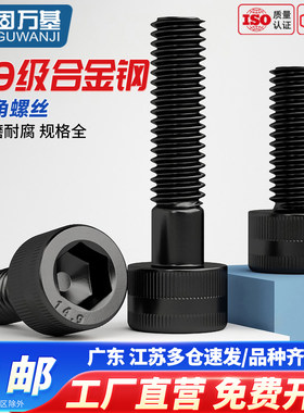 14.9级高强度杯头内六角螺丝合金钢圆柱头螺栓加长螺钉M6M8M10M16