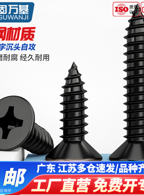 铁黑色十字沉头自攻螺丝钉木螺钉平头小螺丝M2M2.3M2.6/M3/M3.5M4