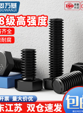 8.8级高强度外六角螺丝加长六角头螺栓钉M4M5M6M8M10M12M14M16M20