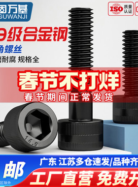 14.9级高强度杯头内六角螺丝合金钢圆柱头螺栓加长螺钉M6M8M10M16
