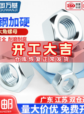 铁镀锌六角螺母大全螺丝帽镀白锌螺帽螺栓帽M2M3M4M5M6M8M10M1M20