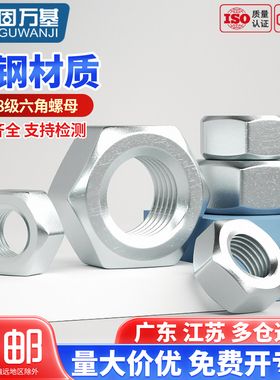 铁白锌六角螺母 镀锌螺丝帽 螺帽大全国标M2M3M4M5M6M10M12-M24
