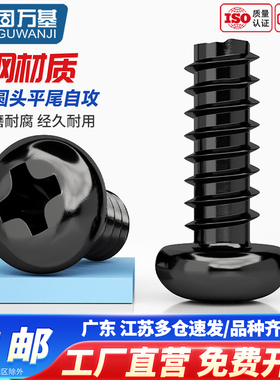 铁发黑十字圆头平尾自攻螺丝 盘头电脑散热螺钉M2/M2.3/M2.6/M3M4