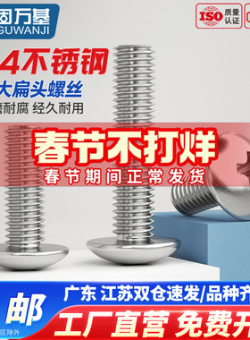 304不锈钢十字大扁头螺丝钉大帽蘑菇伞头机丝螺栓螺钉M2M3M4M5M8