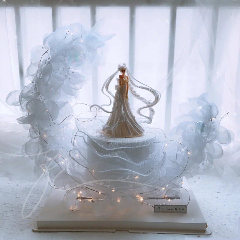 小仙女风生日蛋糕装饰摆件美少女网红月亮船烘焙蛋糕甜品装饰配件