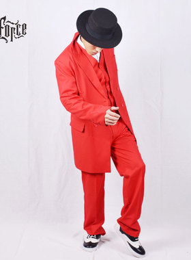 街舞表演服装popping裤子男西装外套男衣服locking马甲演出服西服