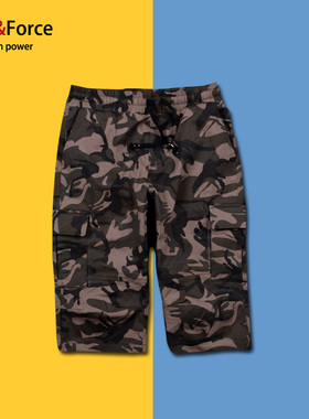 夏季沙滩裤中裤马裤运动7分休闲裤子青年迷彩男士七分裤大码短裤