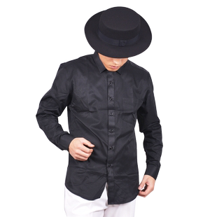 EB经典款 嘻哈locking Hiphop Poppin 纯色长袖比赛衫衬演出服装