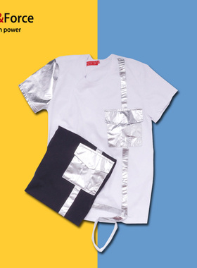 Ares＆Force亮银T恤 情侣百搭宽松BF风镭射oversize短袖加肥大码