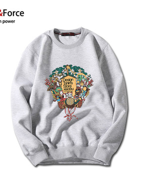 Ares＆Force加肥加大套头上衣印花肥佬胖子男装潮牌休闲情侣卫衣