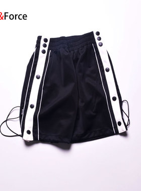 休闲短裤男士夏季薄款港风排扣五分卫裤大码胖子宽松韩版潮流裤子