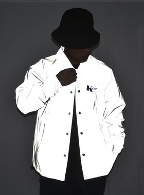 夹克潮男3M反光教练夹克夜跑死飞滑板风行者运动外套学生团队定制