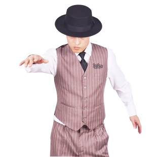 popping西装套装locking演出服西裤马甲可配两件套街舞表演男宽松
