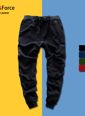 潮牌大码男装 胖子裤子男肥佬休闲裤黑色红色蓝潮流加肥加大卫裤