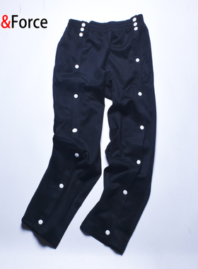 cba排扣裤男国潮高街篮球长裤fog前面中间全开扣裤宽松运动裤大码