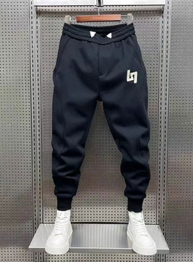 特大肥佬裤子男春秋大码男裤宽松加肥加大保暖休闲长裤男士运动裤