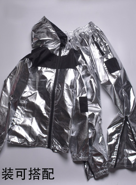 街舞运动套装银色上衣裤子大码男装班服演出团队定制bboy街舞套装