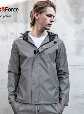 Ares＆Force3M大码反光衣 男女情侣款原宿风衣外套 夜跑滑板嘻哈