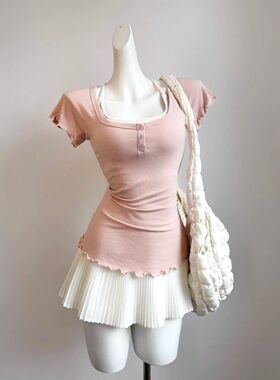 瑜伽服健身服套装修身显瘦打底上衣短袖收腰T桖女带胸垫工字背心