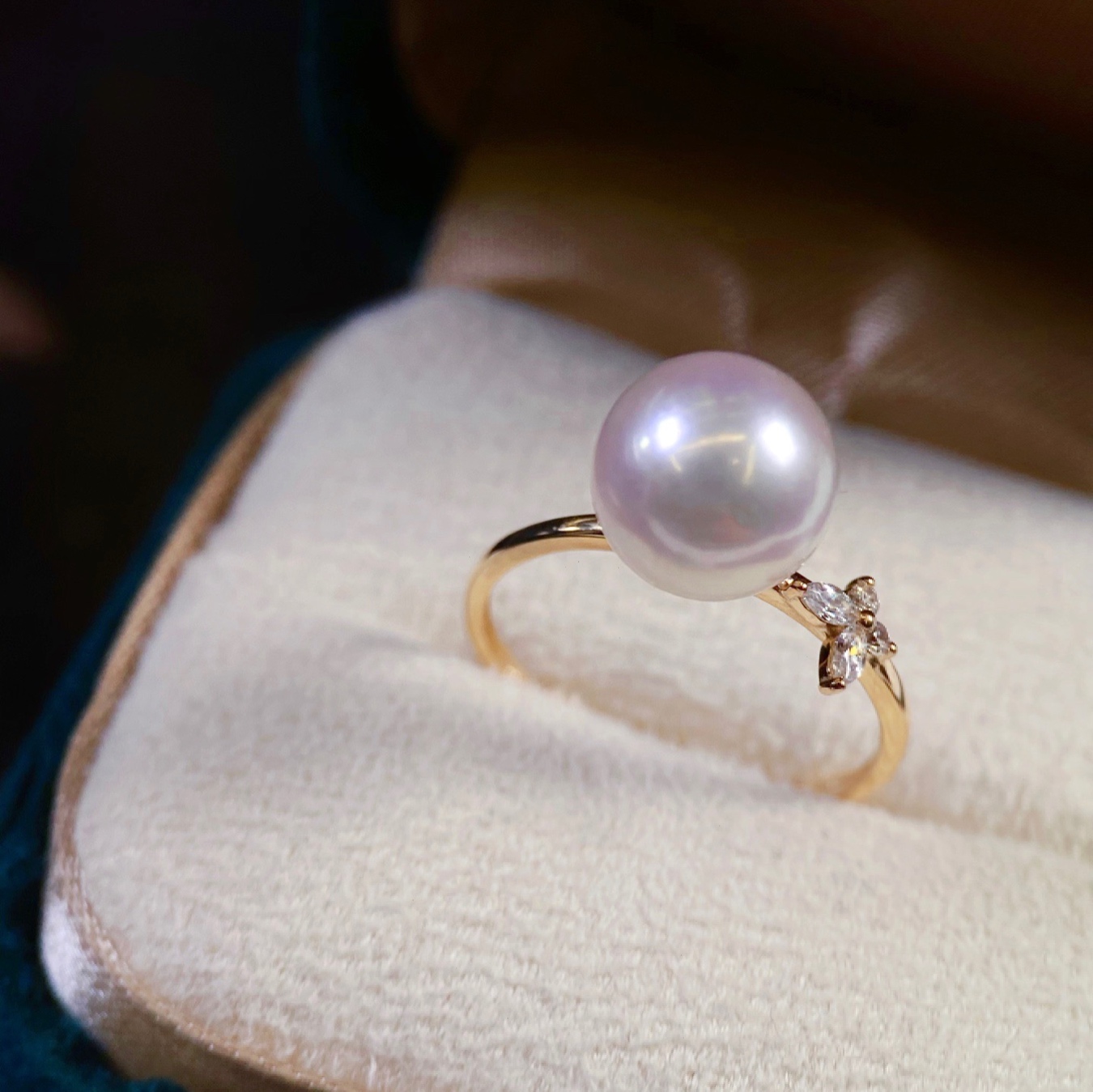 18K金镶嵌锆石戒指配件空托