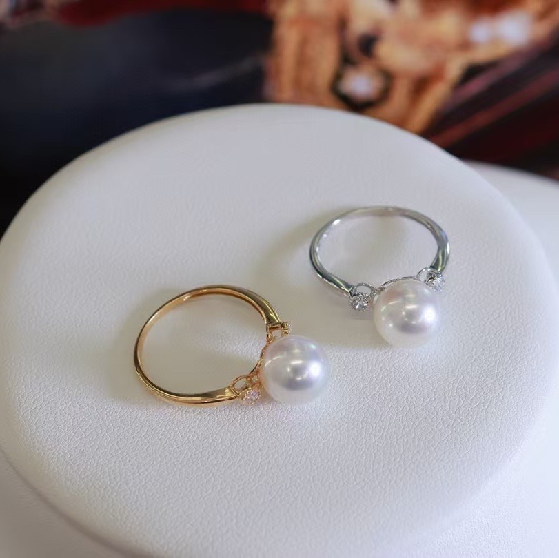 18K金镶锆石戒指配件空托