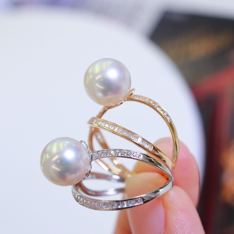 18K金镶锆石戒指配件空托