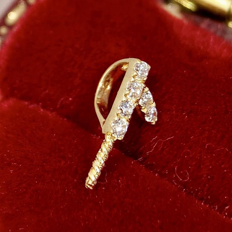 18k黄金色锆石8-10MM淡水珍珠吊坠配件经典满钻叶子正圆裸珠空托