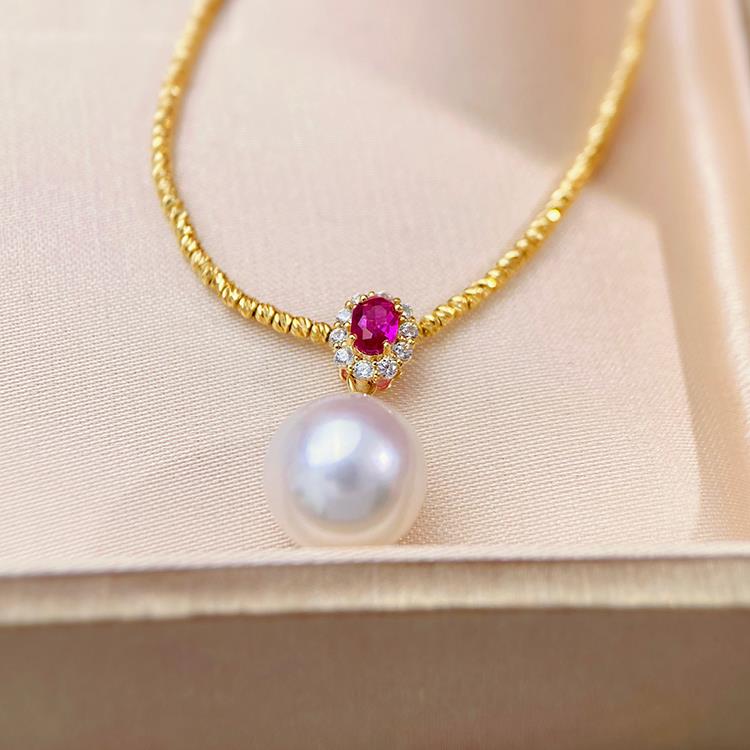 18K黄金色彩锆珍珠吊坠配件