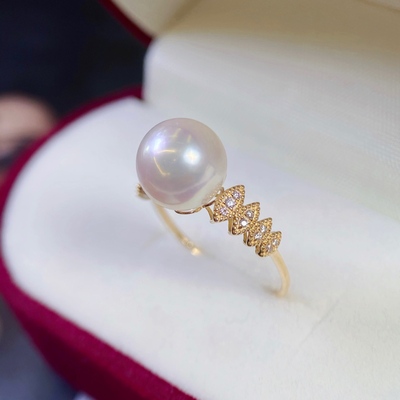 18K金镶锆石戒指配件空托