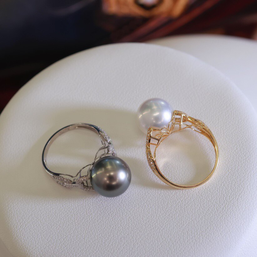 18K金镶锆石戒指配件空托