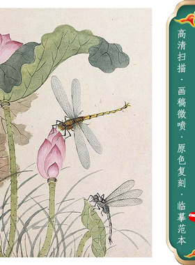 临摹花鸟绢布高清微喷