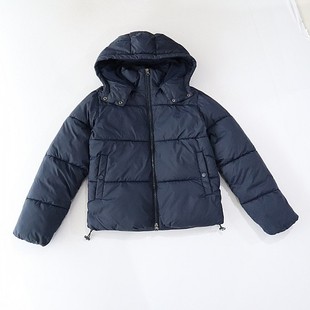 棉服外套连帽拉链宽松休闲纯色保暖百搭棉衣D9 女长袖 冬季 新品