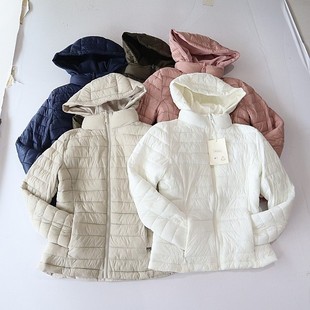 秋冬季新品女长袖棉服外套立领连帽拉链收腰双面穿薄款棉衣D16