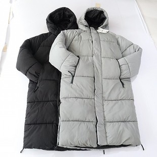 长袖 女中长款 棉服外套连帽拉链宽松魔术贴加厚棉衣X15 新品 冬季