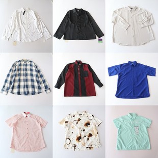 方领纽扣宽松休闲时尚 衬衫 百搭上衣H3S 男长袖 春夏秋季