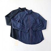 透气纯色时尚 春秋季 百搭上衣1X 棉麻衬衫 方领纽扣修身 新品 男长袖