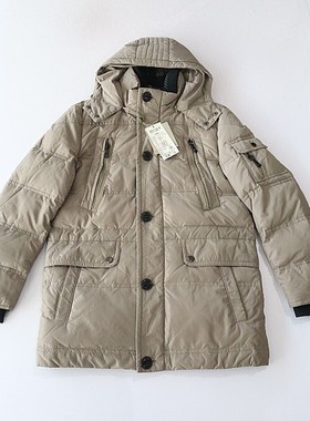 冬季男长袖羽绒服外套立领连帽拉链纽扣宽松多口袋保暖百搭棉服D1