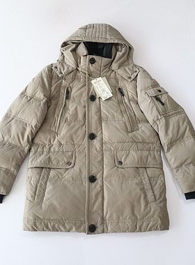 冬季男长袖羽绒服外套立领连帽拉链纽扣宽松多口袋保暖百搭棉服D1