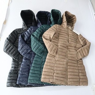 棉服外套立领连帽拉链宽松纯色百搭棉衣D13 长袖 秋冬季 女中长款