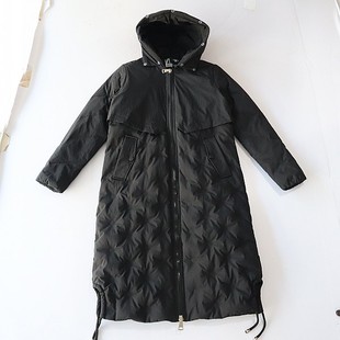羽绒服外套连帽拉链宽松潮流时尚 长袖 百搭棉服X131 女中长款 冬季