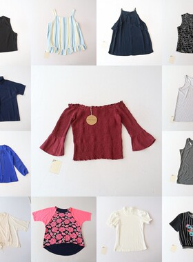 夏季女短袖衬衫圆领套头宽松时尚百搭上衣C91