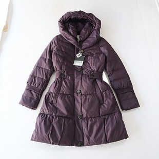 时尚 冬季 羽绒服外套立领连帽拉链暗扣修身 长袖 百搭棉服D3 女中长款