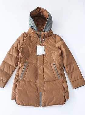 秋冬季女长袖羽绒服外套立领连帽拉链暗扣宽松时尚百搭棉服X144