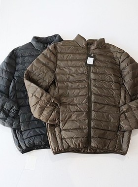 秋冬季男长袖棉服外套立领拉链宽松青年纯色薄款时尚百搭棉衣D23